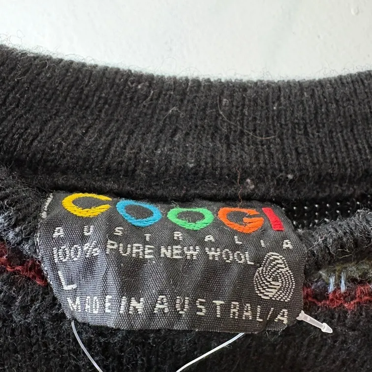 COOGI Australia Plain Wool Knit Sweater Made in Australia L