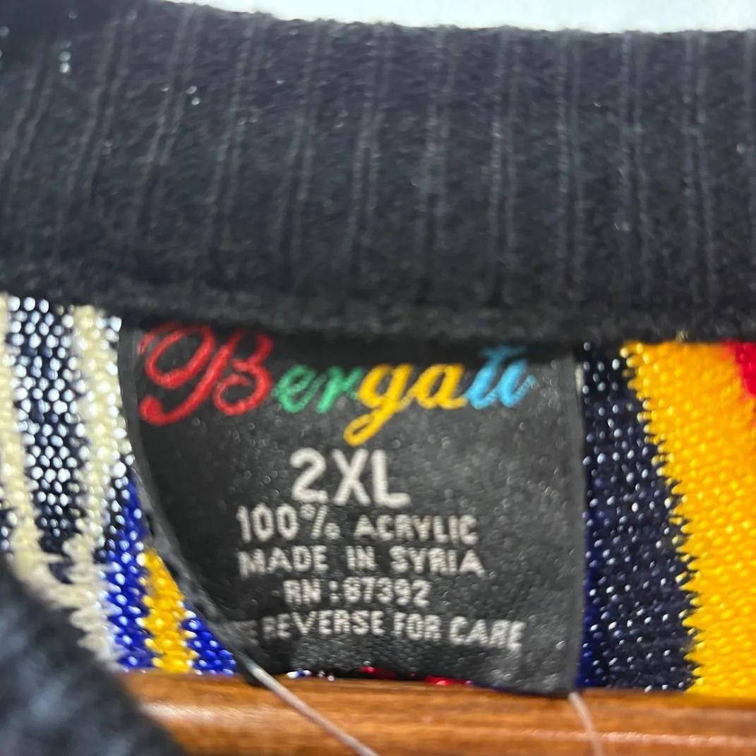 Bergati 3D Knit Sweater Syria Made 90s 2XL