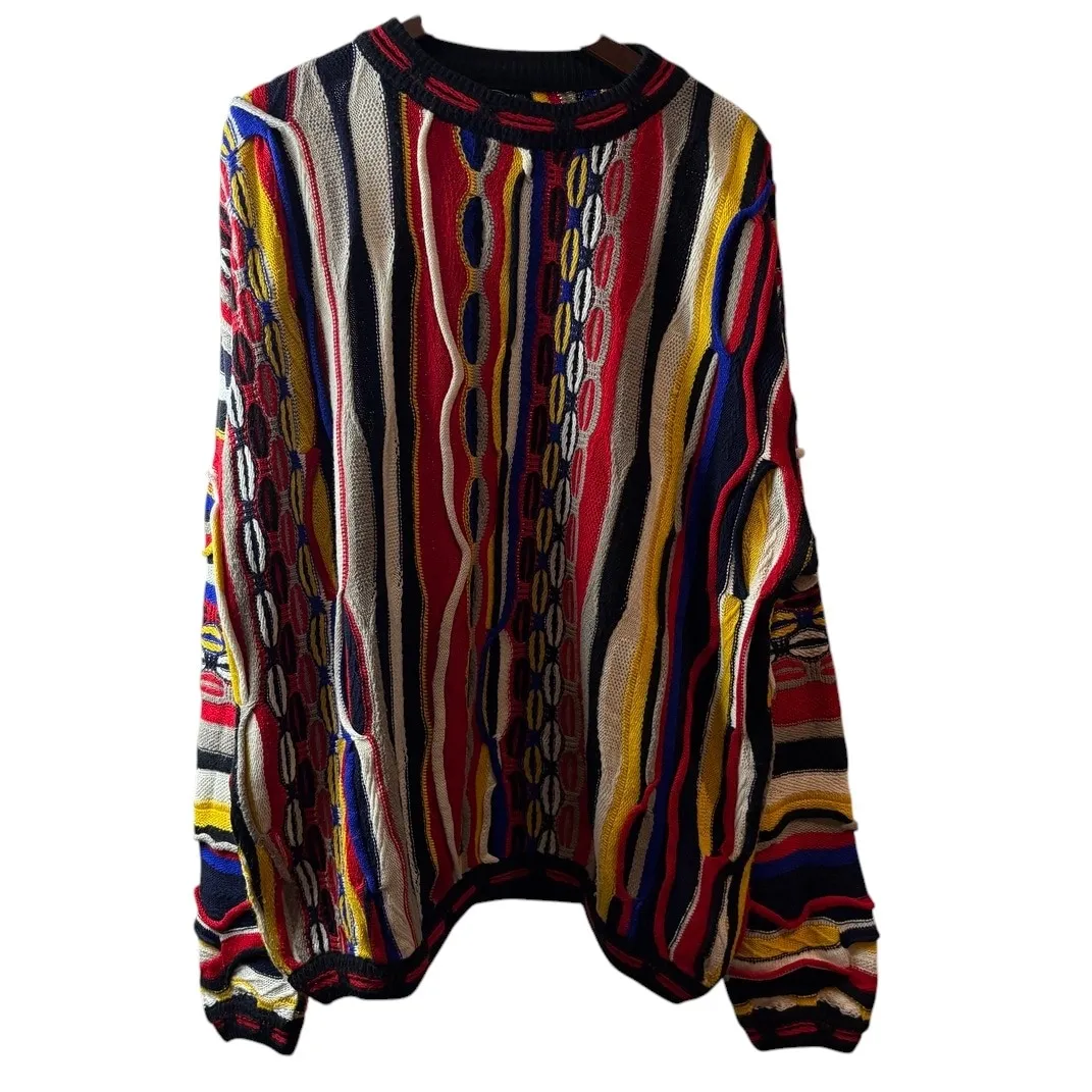 Bergati 3D Knit Sweater Syria Made 90s 2XL