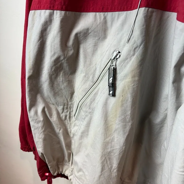 adidas Nylon Anorak Jacket 3-Stripes Half Zip XL