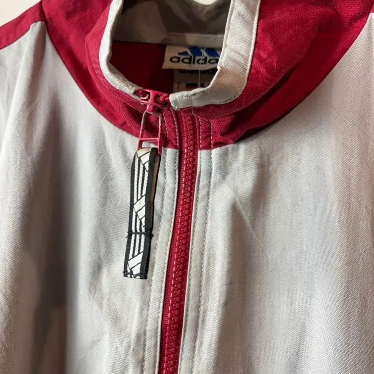 adidas Nylon Anorak Jacket 3-Stripes Half Zip XL