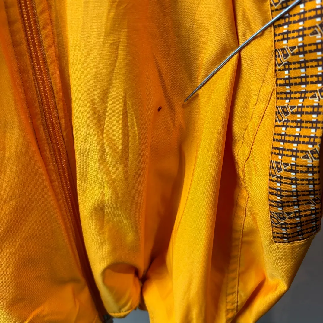 adidas Pattern Sleeve Nylon Jacket Orange×Pattern L