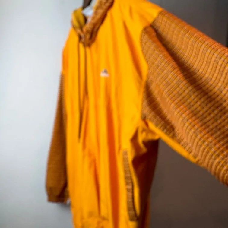 adidas Pattern Sleeve Nylon Jacket Orange×Pattern L