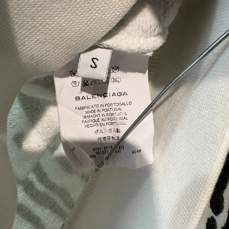 Balenciaga Stripe Pattern Cotton Sweatshirt Made in Portugal S