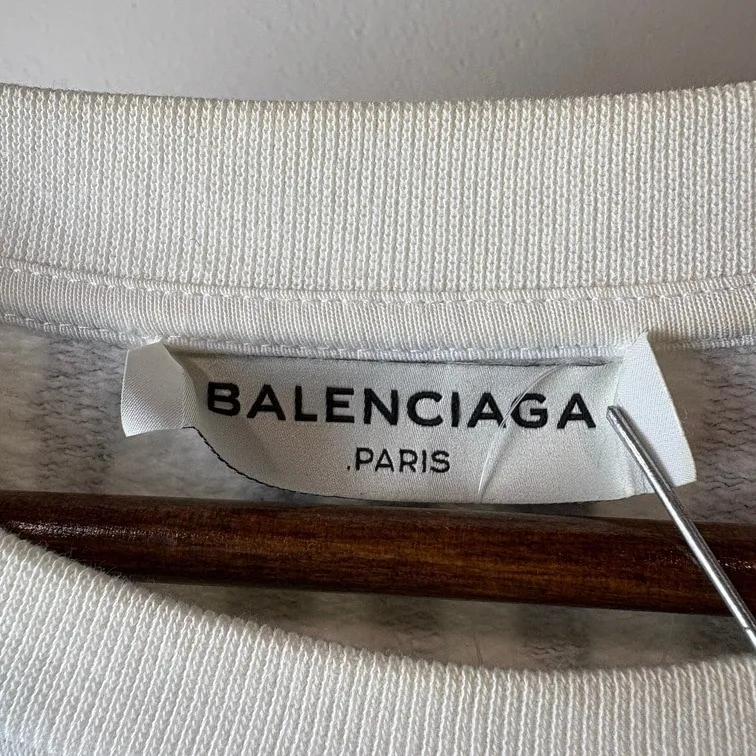 Balenciaga Stripe Pattern Cotton Sweatshirt Made in Portugal S
