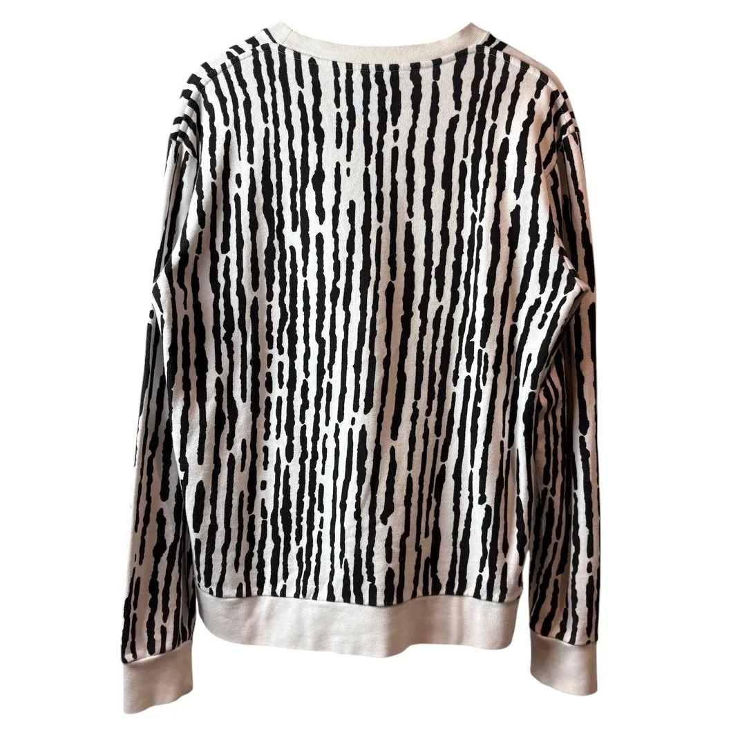 Balenciaga Stripe Pattern Cotton Sweatshirt Made in Portugal S