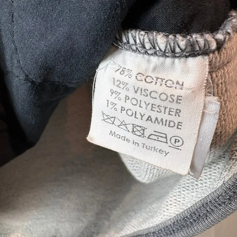 DRIES VAN NOTEN Quilted Floral Panel Sweatshirt Gray×Navy S