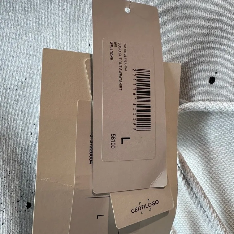 WELLDONE Logo Cut Out Sweatshirt Destroyed Size L