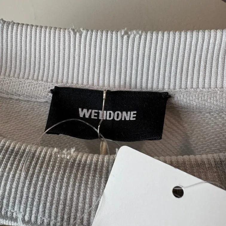 WELLDONE Logo Cut Out Sweatshirt Destroyed Size L