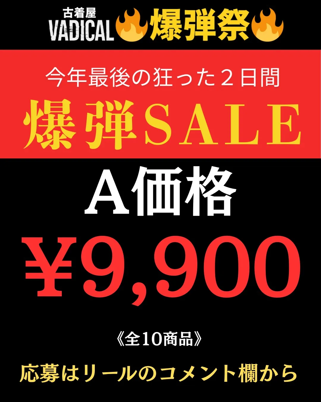 🔥 VADICAL 爆弾SALE《A価格 ¥9,900》全1...