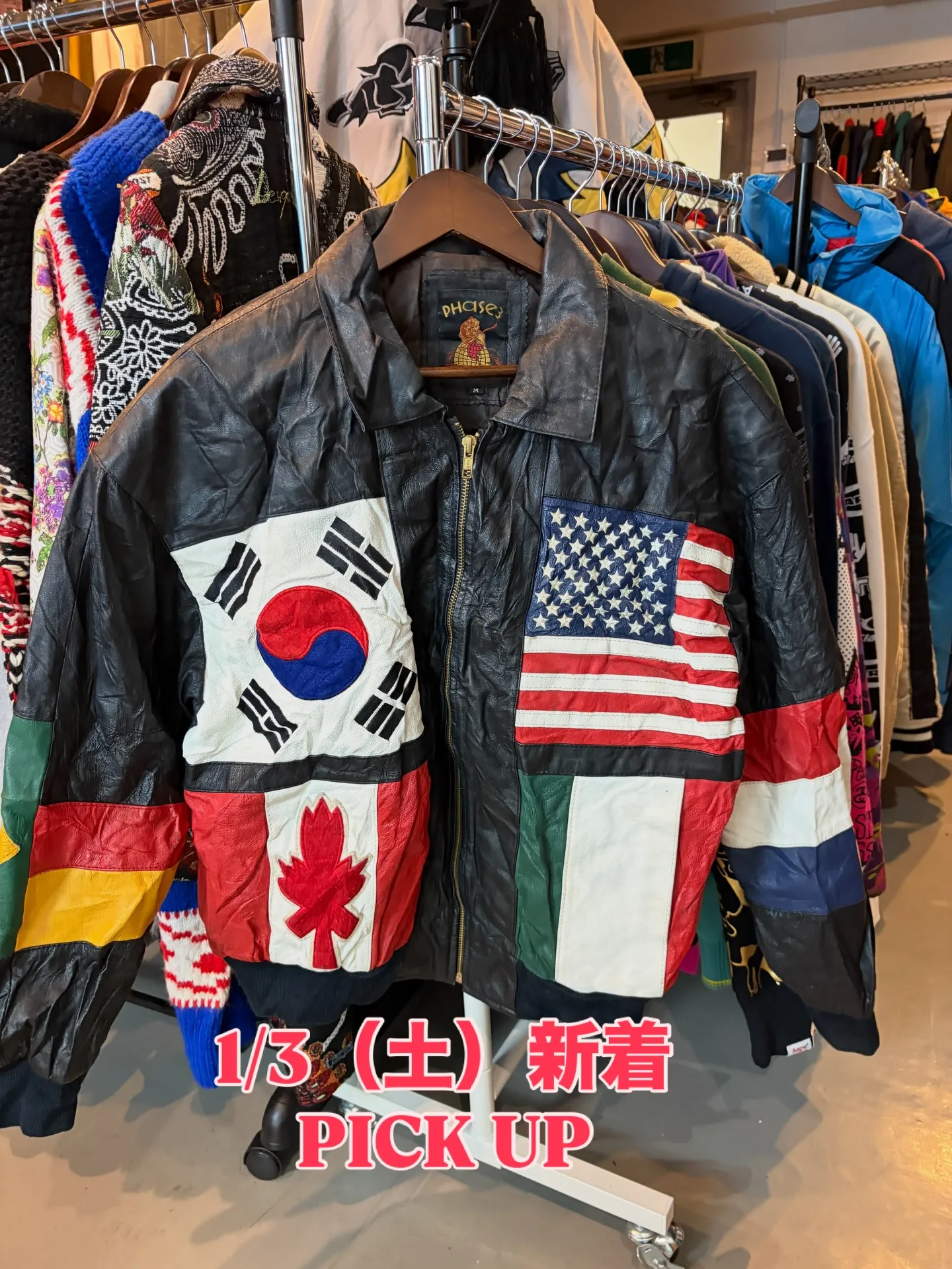 【商品紹介】PHASES マルチフラッグ レザージャケット ...